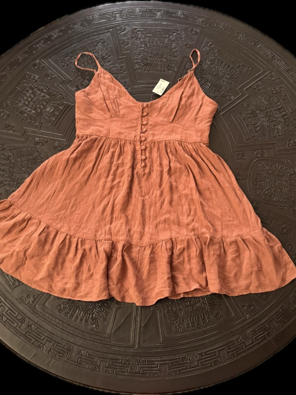 L AEROPOSTALE Rayon Blend Short Brown Fit and Flare Dress